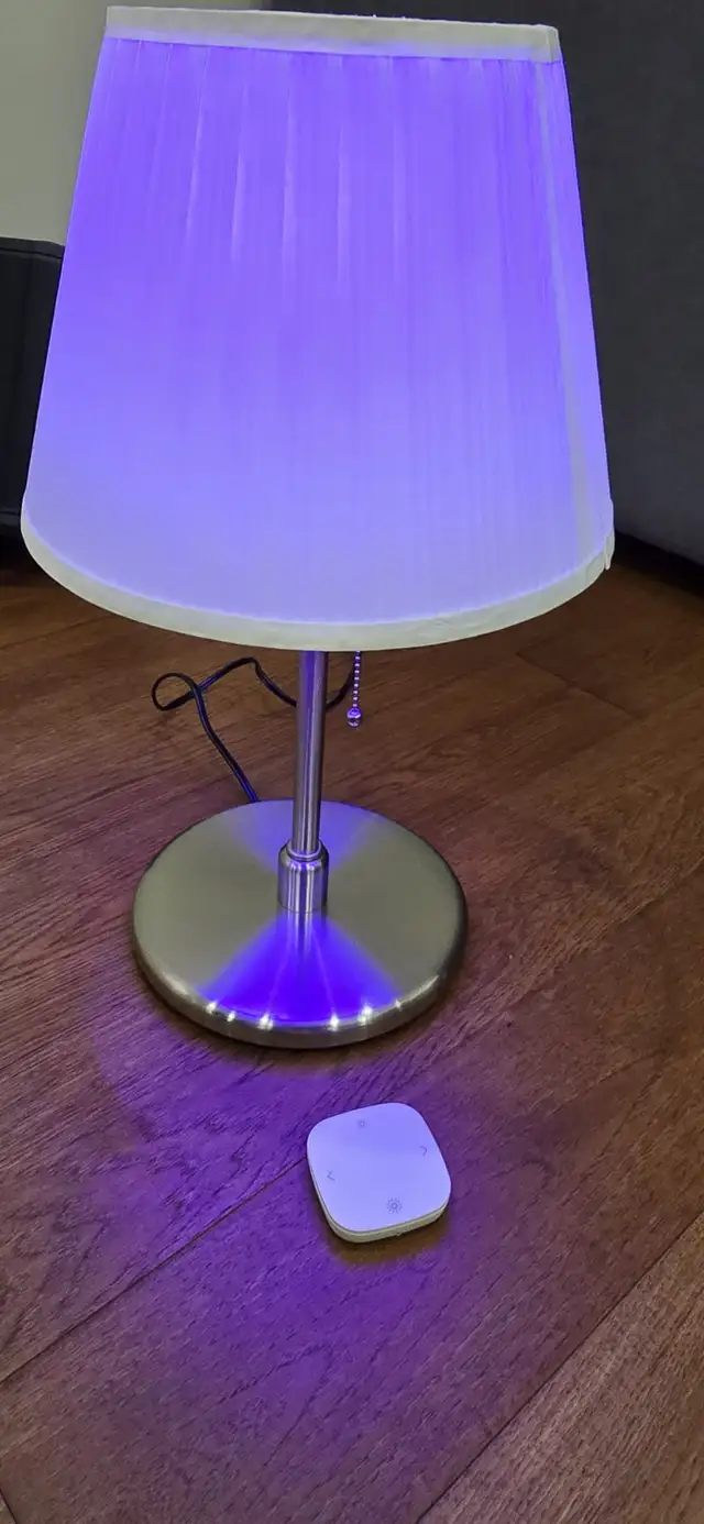 IKEA Table Lamp Nickel Plated Changing Color + Remote Control in Indoor Lighting & Fans in Markham / York Region - Image 3