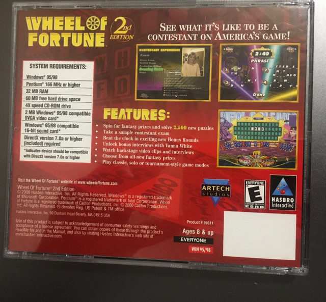 Wheel of Fortune 2nd Edition - CD-ROM PC Game dans Jeux pour PC  à Ville de Montréal - Image 2