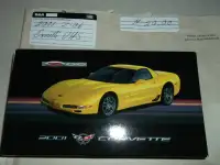 Corvette 2001 Pamphlet dépliant VHS et DVD vidéo