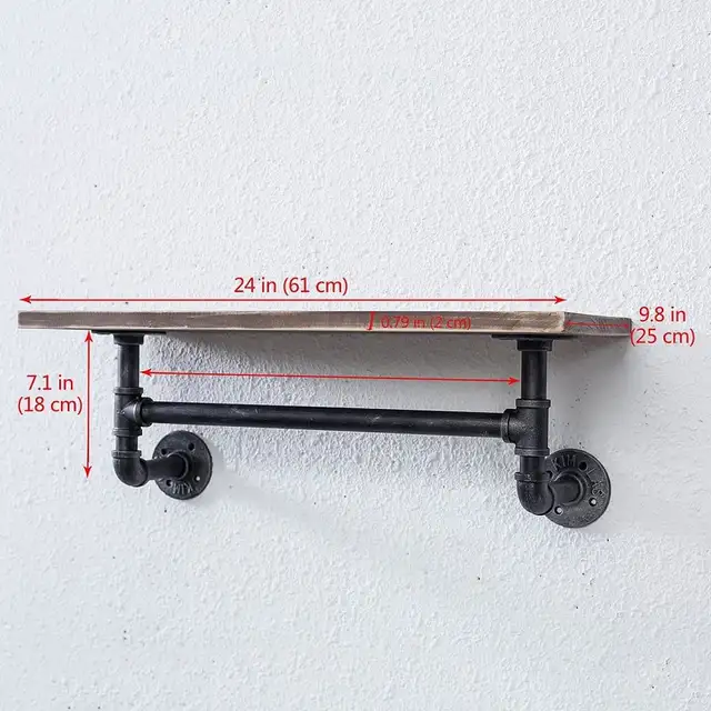 Industrial Pipe Shelf with hanger in Home Décor & Accents in Markham / York Region - Image 3