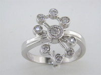 Lady's Diamond Flower Ring in 14k White Gold