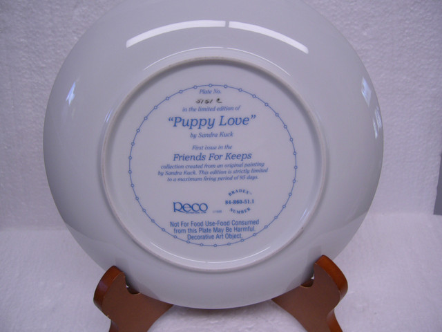 “Puppy Love” By Sandra Kuck Collector Plate in Arts & Collectibles in Dartmouth - Image 3