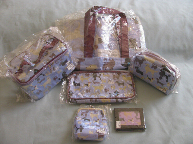 Purple Tote Cosmetic Bag Train Case Coin Wallet Clutch Purse 6PC in Women's - Bags & Wallets in Saint John - Image 3