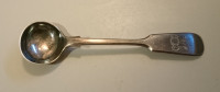 Antique Mustard Silver Plate Fiddle Back Spoon