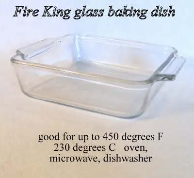 Fire-King glass 8x8x2¼” bakng dish New paper lable 2 L #6752FR, View more