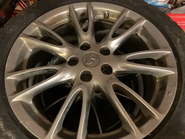 2007 G35s oem rims with all season tires in Tires & Rims in Oshawa / Durham Region - Image 3