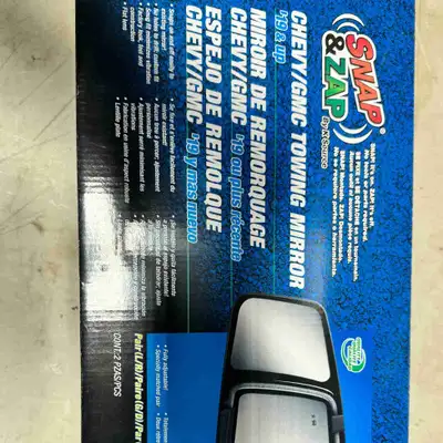 Tow mirror extensions for GMC/Chev half ton trucks. Snap on over top of existing mirror. Work well....