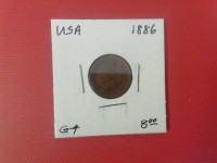 1886 USA One Cent         Coin