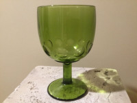 VINTAGE  BARTLETT COLLINS BEER MUG,GREEN GLASS THUMBPRINT