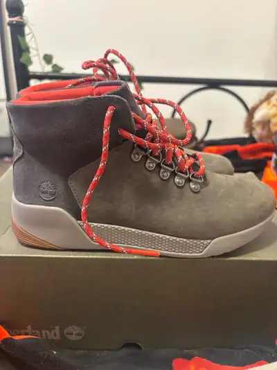 All shoes are sized 4y or 6w Pricing is as follows: Timberland Boots brand new $75 Converse brand ne...