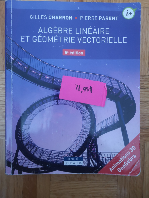 Algèbre linéaire et géométrie vectorielle, 5e édition dans Autre  à Ville de Montréal