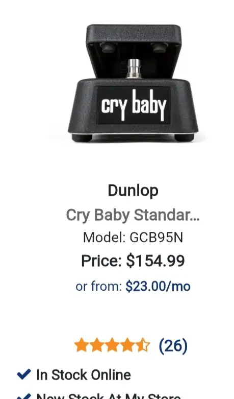 Dunlop Crybaby Wah Pedal in Amps & Pedals in Barrie - Image 3