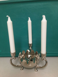 Candle & flower holder - silverware