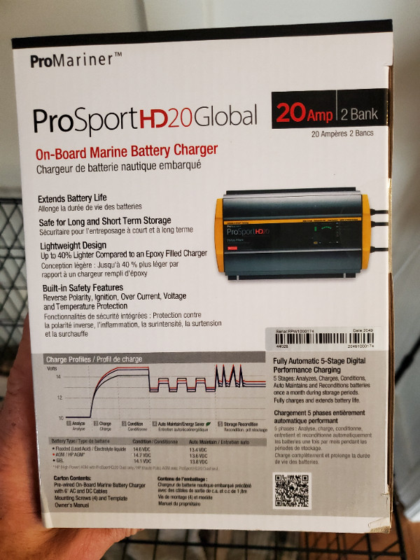 Marine PROSPORT HD 20 battery charger. in Powerboats & Motorboats in London - Image 2