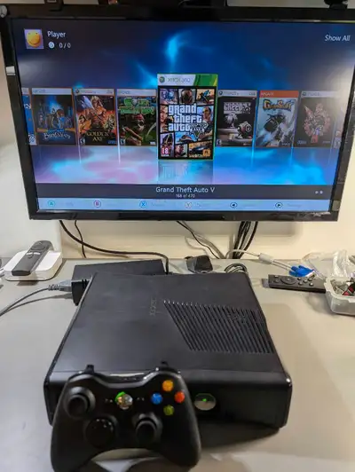 Xbox 360 Slim 500Gb HDD Mod. 1 original gamepad. Games, View more