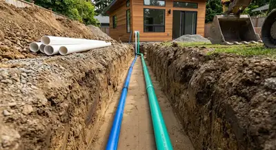 Water Line & Sewer Upgrades | Garden Suite Utility Hookups, View more