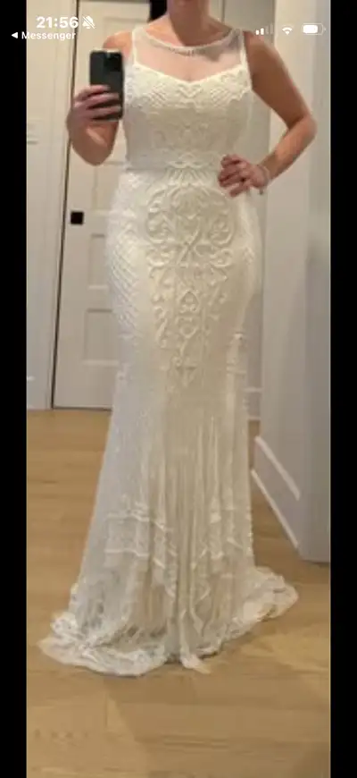Robe de mariée neuve avec étiquette, échantillon de designer, boutique new yorkaise jamais porté, Gr...