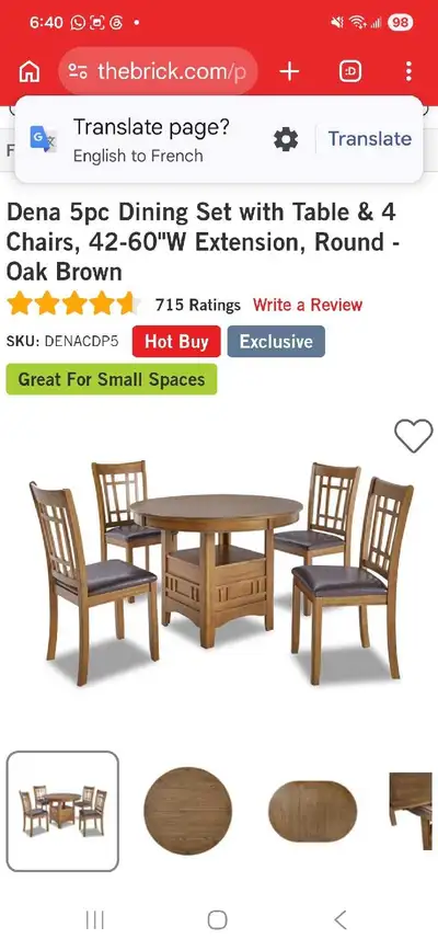 Extendable dining table, View more