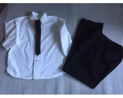 Boy 3 pc Oxford Lord &Taylor Wool Black Pants & Shirt/Tie Sz 10R, View more