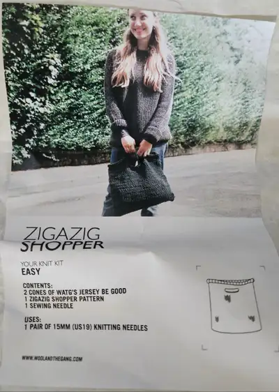 *NEW* Jersey shopping tote bag knitting kit by Wool and the Gang, View more