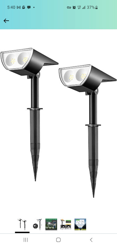 12 Landscape Solar Spotlights, 2-in-1 Solar Powered Outdoor LEDs in Outdoor Lighting in City of Toronto - Image 3