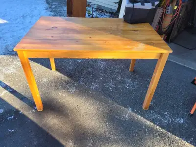 Simple pine kitchen table, View more