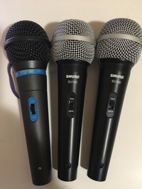 TWO SV-100 SHURE MIC’s and 1 APEX 750
