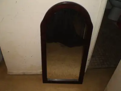 Mirror - wooden arched to hang in hallway or over dresser, View more
