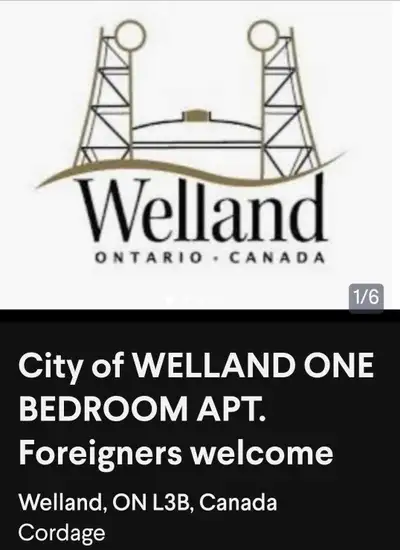 WELLAND ONEBEDROOM APT, View more