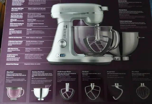 **BRAND NEW** BREVILLE Stand MIXER + 550 Watts power!!! in Processors, Blenders & Juicers in City of Toronto - Image 5