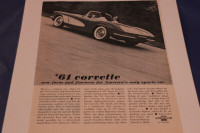 1961 Chevrolet Corvette Fineness Original Ad