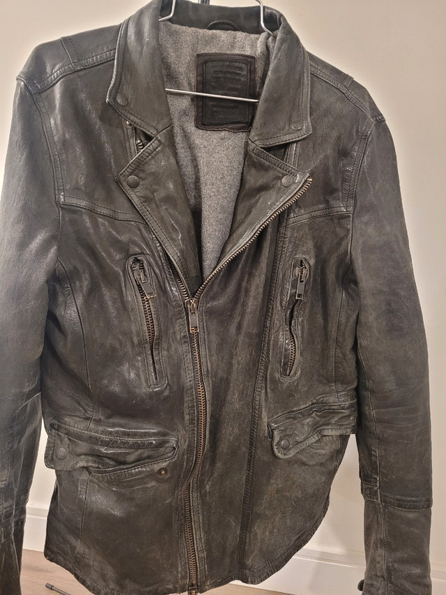 Allsaints leather biker jacket in Men's in City of Toronto - Image 3