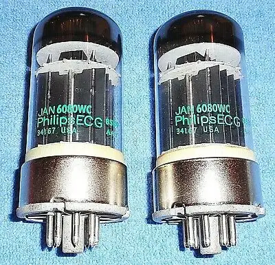 RCA 6AS7G / 6080 chrome metal base tubes, View more