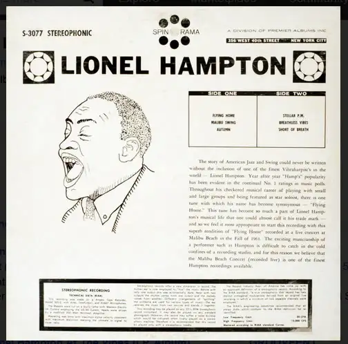 Lionel Hampton – Lionel Hampton At The Vibes (US 1962) LP JAZZ62863257126659121