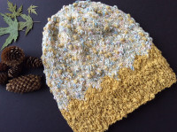 Brand New Hand knit Hat Slouchy Vibrant Boucle Yarn Hats Design