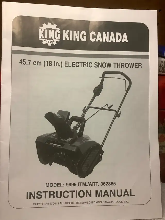 snowblower ( King Canada 18 in  Electric Snow Thrower) new in Snowblowers in Oakville / Halton Region - Image 6
