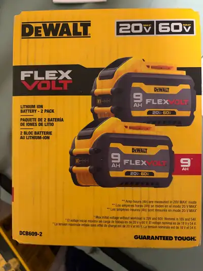 DeWalt FlexVolt 20v Batteries Brand New in the box never opened, View more