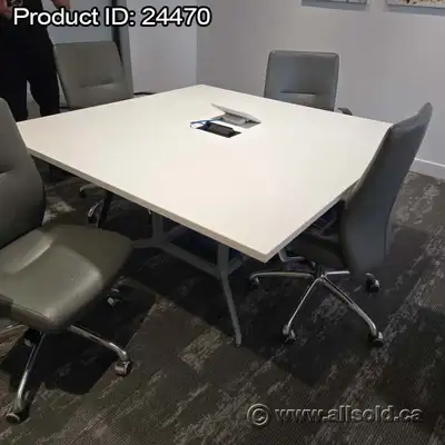 White Square Boardroom Conference Meeting Table 60" x 60", View more