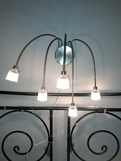 Modern 5-Light wall Fixture plugs into the outlet, View more