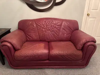 Leather Loveseat 36 deep by 66 wide by 34 high, View more