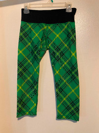 LULULEMON*RARE*GREENPLAID CROP WUNDERUNDER LEGGING