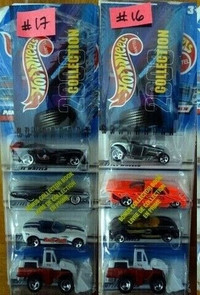 Various year 2000 Hot Wheels 4-car packs with Guide Book $15 ea.