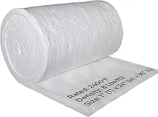 Simond Store Ceramic Fiber Insulation Blanket - 1”x 24”x 96” - 8# 2400F - Fireproof Insulation Blank...