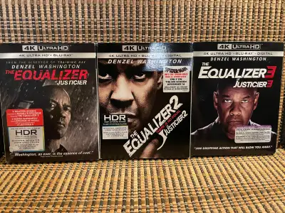 The Equalizer 4K Trilogy (6-Disc UHD/Blu-ray)+Slipcovers., View more