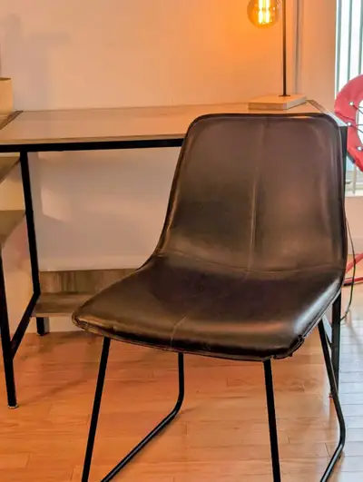 Chaise simili cuir brun , View more