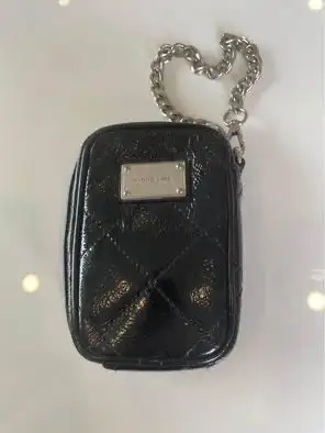 Michael Kors Black Patent Quilted Wristlet, View more