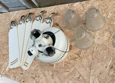 This is a vintage Homeline, ceiling mount fan marked Aug 1993. It would look great on the high ceili...