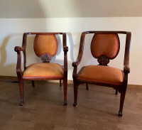 His & Her Antique Parlour Chairs