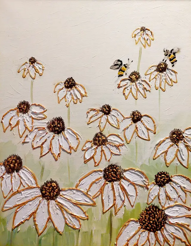 Original Painting, Echinacea, framed in Arts & Collectibles in Hamilton - Image 9
