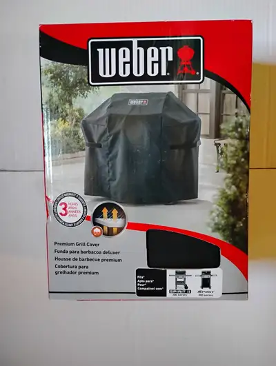 New in the Box Weber Spirit BBQ Cover . Fits Spirit 2-burner AND 3-burner gas grills manufactured si...